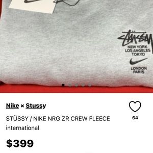Nike x stussy crew neck brand new with tags